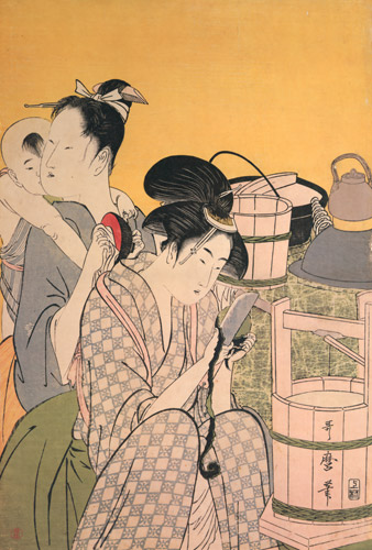 Kitchen Scene [Left] [Kitagawa Utamaro,  from Ukiyo-e shuka; Museum of Fine Arts Boston III]