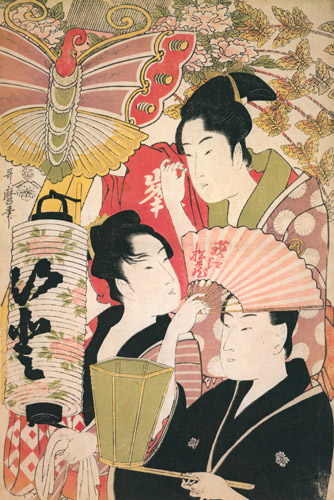 The Geisha Ogie Matsuzô, Mine, and Ito [Kitagawa Utamaro,  from Ukiyo-e shuka; Museum of Fine Arts Boston III]