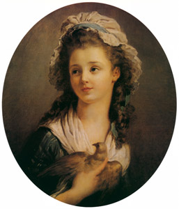鳩を抱く少女 [ジャン・オノレ・フラゴナール, フラゴナール展 図録 （1980年）より]のサムネイル画像