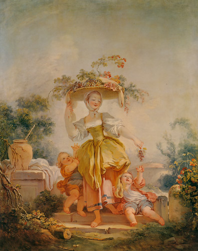 WOMAN GATHERING GRAPES [Jean-Honoré Fragonard,  from Fragonard]