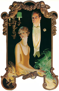 Man with Seated Lady [Arrow Collar advertisements. Courtesy Cluett. Peabody & Co., Inc.] [J. C. Leyendecker, 1929, from The J. C. Leyendecker Poster Book] Thumbnail Images