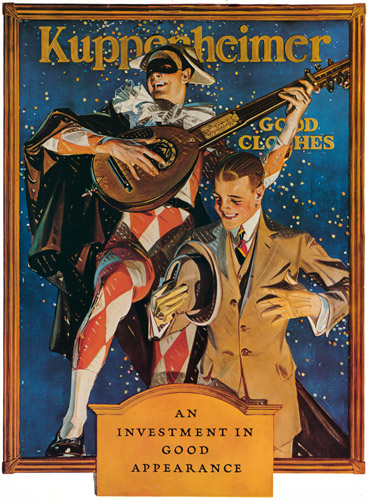 B. Kuppenheimer & Company advertisement. Courtesy Stephen R. Sanderson Collection [J. C. Leyendecker,  from The J. C. Leyendecker Poster Book]