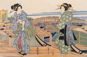 Two girls on die pier [Keisai Eisen,  from The exhibition of Keisai Eisen : in memory of the 150th anniversary after his death] Thumbnail Images