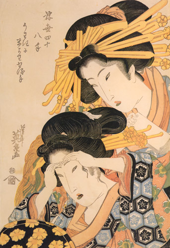 Ukiyo Shijuhatte (Forty-eight Tactics of Love) : Technique of capturing with alluring gesmre [Keisai Eisen,  from The exhibition of Keisai Eisen : in memory of the 150th anniversary after his death]