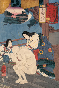 AKASAKA: Empress Kōmyō (Kōmyō Kōgō) [Utagawa Kuniyoshi,  from The Sixty-nine Stations of the Kisokaido] Thumbnail Images