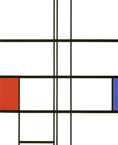 赤と青のコンポジション [ピート・モンドリアン, 1936年, ピート・モンドリアン 1872-1944 虚空の楼閣より] パブリックドメイン画像 