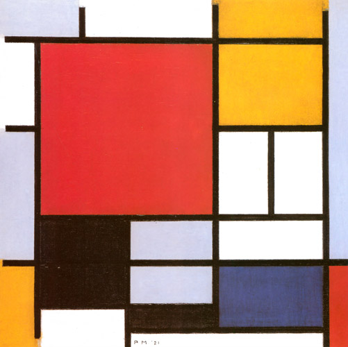 Compositie met rood, geel, blauw en zwart [Piet Mondrian, 1921, from Mondrian: 1872-1944: Structures in Space]