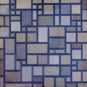 Compositie: Lichte kleurvlakken met grijze contouren [Piet Mondrian, 1919, from Mondrian: 1872-1944: Structures in Space] Thumbnail Images