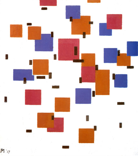 Compositie in kleur A  [Piet Mondrian, 1917, from Mondrian: 1872-1944: Structures in Space]
