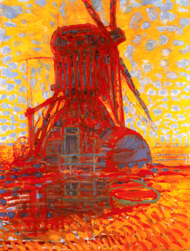 日の当たる風車 [ピート・モンドリアン, 1908年, ピート・モンドリアン 1872-1944 虚空の楼閣より] パブリックドメイン画像 