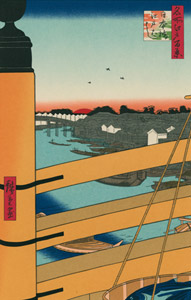 日本橋江戸ばし [歌川広重, 1857年, 廣重名所江戸百景 新印刷によるより]のサムネイル画像