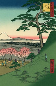New Fuji in Meguro [Utagawa Hiroshige, 1857, from Hiroshige: One Hundred Famous Views of Edo] Thumbnail Images
