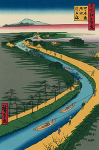 四ツ木 通用水 引ふね [歌川広重, 1857年, 廣重名所江戸百景 新印刷によるより]のサムネイル画像