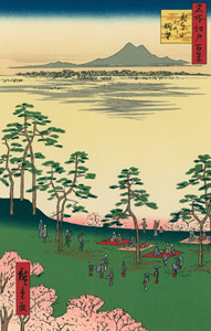 飛鳥山 北の眺望 [歌川広重, 1856年, 廣重名所江戸百景 新印刷によるより]のサムネイル画像