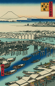 日本橋雪晴 [歌川広重, 1856年, 廣重名所江戸百景 新印刷によるより]のサムネイル画像