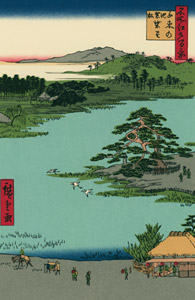“Robe-Hanging Pine” at Senzoku no ike [Utagawa Hiroshige, 1856, from Hiroshige: One Hundred Famous Views of Edo] Thumbnail Images