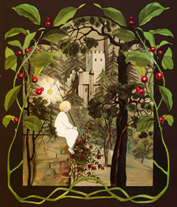 挿絵8 (お城の前で番をする星の子供） [ジビュレ・フォン オルファース, 森のおひめさまより]のサムネイル画像