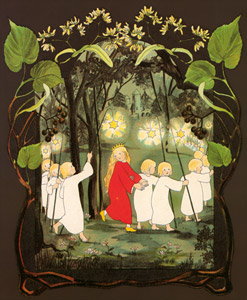 挿絵7 (お姫様の帰り道を照らす星の子供たち） [ジビュレ・フォン オルファース, 森のおひめさまより]のサムネイル画像