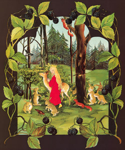 挿絵5 (動物たちと遊ぶお姫様） [ジビュレ・フォン オルファース, 森のおひめさまより]のサムネイル画像