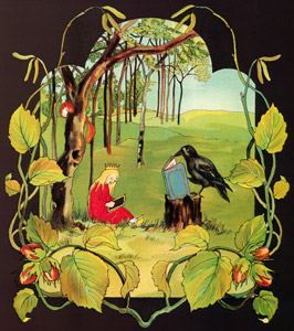 挿絵4 (からすの先生と勉強中のお姫様） [ジビュレ・フォン オルファース, 森のおひめさまより]のサムネイル画像