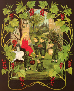 挿絵3 (お姫様にはちみつを届ける苔のぼうやたち） [ジビュレ・フォン オルファース, 森のおひめさまより]のサムネイル画像