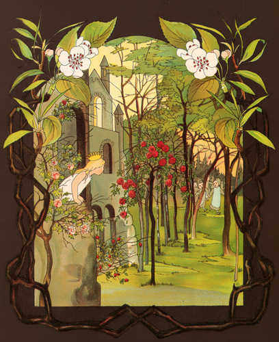 挿絵1 (窓から外を眺めている森のお姫様） [ジビュレ・フォン オルファース, 森のおひめさまより] パブリックドメイン画像 