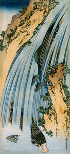花と動物 滝に鯉 [葛飾北斎, 名品揃物浮世絵9 北斎IIより]のサムネイル画像