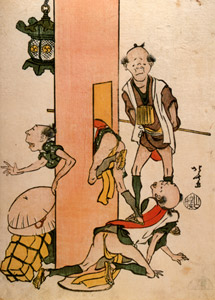 The Toba-e Collection Series : A Tainai-kuguri Cavern at a Temple [Katsushika Hokusai,  from Meihin Soroimono Ukiyo-e 9: Hokusai II] Thumbnail Images