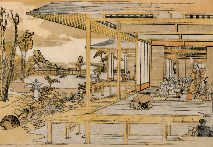 Act IV – Newly Published Perspective Picture of the Loyal Retainers [Katsushika Hokusai,  from Meihin Soroimono Ukiyo-e 9: Hokusai II]