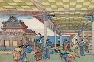 Urashima Tarô Visits the Dragon Palace, from the series Newly Published Perspective Pictures [Katsushika Hokusai,  from Meihin Soroimono Ukiyo-e 9: Hokusai II] Thumbnail Images
