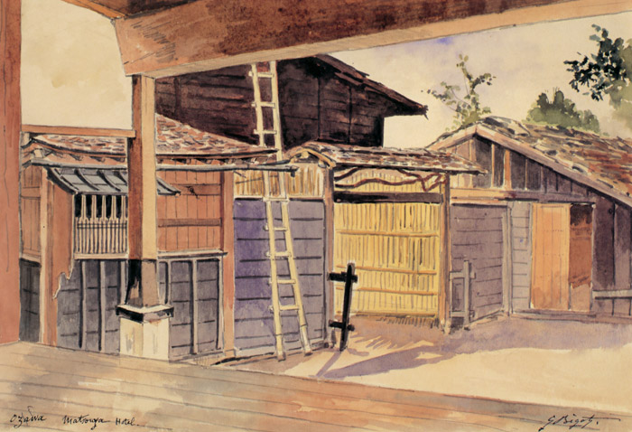 小沢・松屋旅館 [ジョルジュ・ビゴー, ジョルジュ・ビゴー展 明治日本を生きたフランス人画家より] パブリックドメイン画像 
