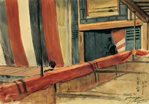 四谷の芝居小屋 7月2日 [ジョルジュ・ビゴー, ジョルジュ・ビゴー展 明治日本を生きたフランス人画家より]のサムネイル画像