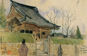 三番町の寺 1884年11月4日 [ジョルジュ・ビゴー, ジョルジュ・ビゴー展 明治日本を生きたフランス人画家より]のサムネイル画像