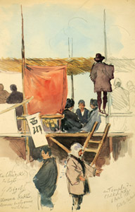 招魂社の祭・競馬の為の座敷 1885年4月4日 [ジョルジュ・ビゴー, ジョルジュ・ビゴー展 明治日本を生きたフランス人画家より]のサムネイル画像