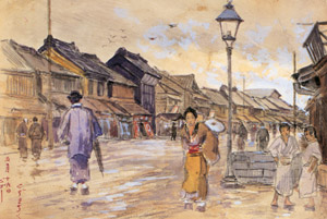 麹町の通り 5月19日 [ジョルジュ・ビゴー, ジョルジュ・ビゴー展 明治日本を生きたフランス人画家より]のサムネイル画像