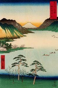 信州諏訪之湖 [歌川広重, 1858年, 冨士三十六景（謎解き浮世絵叢書）より]のサムネイル画像