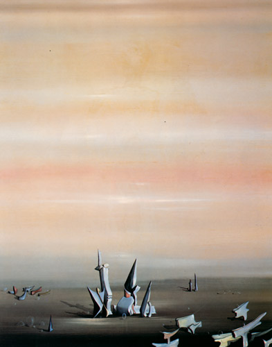 Les Nouveaux Nomades [Yves Tanguy, 1934, from Mizue Summer 1983 no.927]
