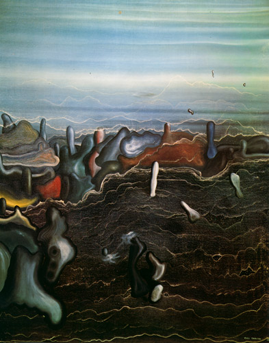 Le Jardin sombre [Yves Tanguy, 1928, from Mizue Summer 1983 no.927]