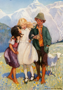 Put your foot down firmly once,” suggested Heidi (Heidi by Johanna Spyri) [Jessie Willcox Smith, 1922, from Jessie Willcox Smith: American Illustrator] Thumbnail Images