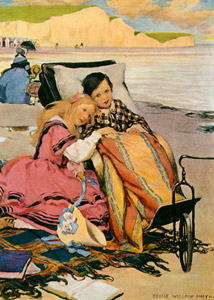 ブライトンのビーチにいるポール・ジュニアとフローレンス （ドンビー父子） [ジェシー・ウィルコックス・スミス, 1912年, ジェシー・W・スミス：アメリカンイラストレーターより]のサムネイル画像