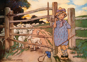 ボー・ピープちゃん、羊を見失い （マザーグース） [ジェシー・ウィルコックス・スミス, 1914年, ジェシー・W・スミス：アメリカンイラストレーターより]のサムネイル画像