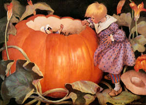 Peter, Peter Pumpkin Eater (The Jessie Willcox Smith Mother Goose) [Jessie Willcox Smith, 1914, from Jessie Willcox Smith: American Illustrator] Thumbnail Images