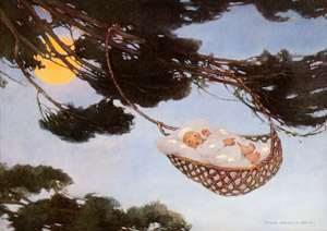 ねんねんころりよ 木の上で （マザーグース） [ジェシー・ウィルコックス・スミス, 1914年, ジェシー・W・スミス：アメリカンイラストレーターより]のサムネイル画像