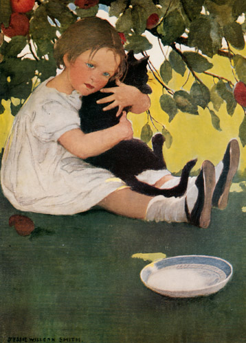 私は子猫好き [ジェシー・ウィルコックス・スミス, 1910年, ジェシー・W・スミス：アメリカンイラストレーターより] パブリックドメイン画像 