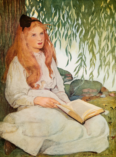 The Sixth Age Shifts to lean and slender maidenhood (The Seven Ages of Childhood by Carolyn Wells) [Jessie Willcox Smith, 1909, from Jessie Willcox Smith: American Illustrator]