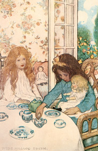 The playing today was even a lovelier, happier thing than it had ever been before (In the Closed Room by Frances Hodgson Burnett) [Jessie Willcox Smith, 1904, from Jessie Willcox Smith: American Illustrator] Thumbnail Images