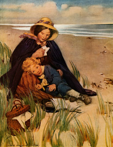 “Dear boy!” said his mother; “your father’s the best man in the world” (At the Back of the North Wind by George MacDonald) [Jessie Willcox Smith, 1919, from Jessie Willcox Smith: American Illustrator] Thumbnail Images