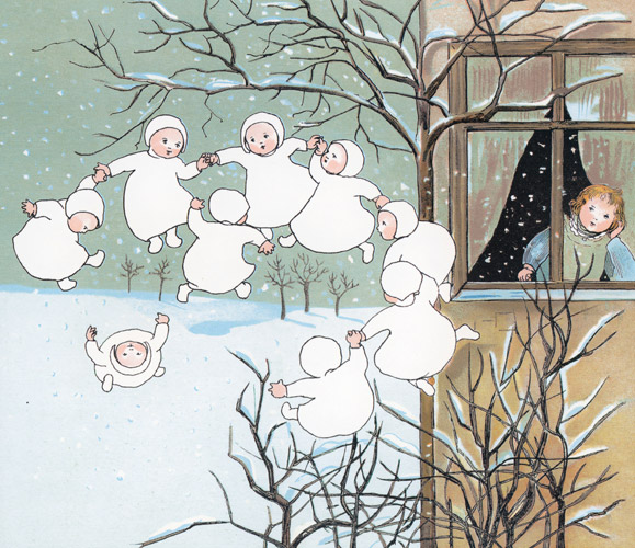 Plate 1 (Snow children dancing) [Sibylle von Olfers,  from The Story of the Snow Children]