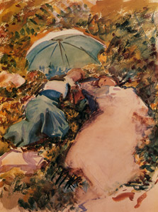 シンプロン峠（日傘を持つ二人の婦人） [ジョン・シンガー・サージェント, 1911年, サージェント展 （1989）より]のサムネイル画像