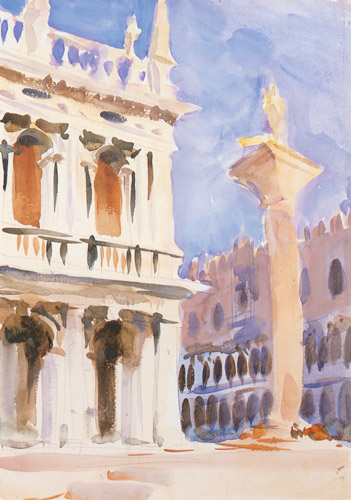 ヴェネチアの広場 [ジョン・シンガー・サージェント, 1902年頃, サージェント展 （1989）より] パブリックドメイン画像 